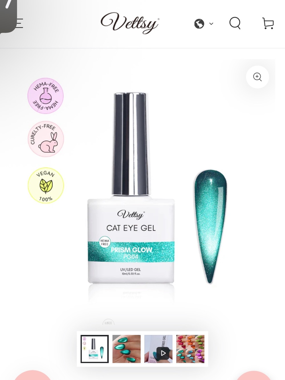 Vettsy Prism Glow Cat Eye in PG04 .55 fl oz New